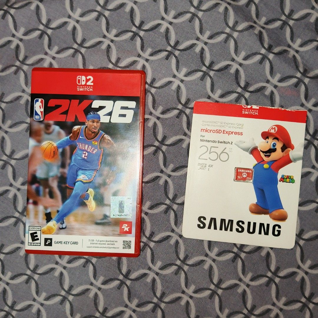 NBA 2K26 Nintendo Switch Game & 256GB MicroSD Card (Category: Nintendo) located in Cavite. Submitted by cdkmrl (Listing ID 1455521005, Image 1). Description: For sale for Nintendo Switch 2 console Selling this bundle or buy separate NBA 2K26 - with pre order bonus hindi pa naredeem Samsung memory card 256gb Used but in good working condition. Unli check sa may mga switch. Reason for selling - Nabenta na yung switch 2 PM for details. Cavite Area o