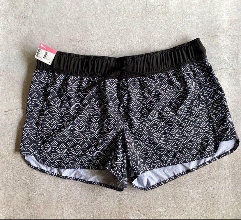 Olaian Printed Swim Shorts (Category: Shorts) located in Nagcarlan. Submitted by snccollection (Listing ID 1455554388, Image 2). Description: Never worn but washed. 10/10 Condition. - Olaian swim shorts - Geometric black and white print - Size: M-L - Black elastic waistband with drawstring - Designed for swimming and water activities RFS: Decluttering.