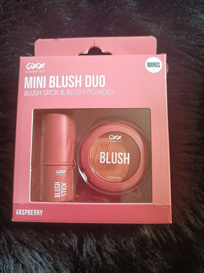 OXX Cosmetics Mini Blush Duo - Raspberry (Category: Makeup) located in Las Pinas. Submitted by organizeaway (Listing ID 1455629744, Image 1). Description: - OXX Cosmetics Mini Blush Duo in Raspberry - Set includes blush stick and blush powder - Travel-sized 'Minis' packaging - Ideal for on-the-go touch-ups - Brand new, never used - Still in original packaging.