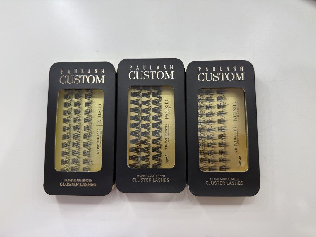 Paulash Custom Cluster Lashes (Category: Makeup) located in Bacoor. Submitted by c8declutters (Listing ID 1455588889, Image 1). Description: Paulash Custom Cluster Lashes Lash style: Wicked, Sinful, Evil 12mm & 14mm Length ₱160 each.