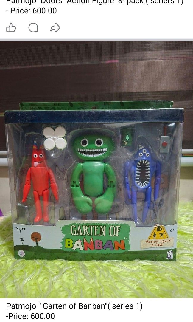 PhatMojo Horror Game Action Figures (Category: Figurines & Statues) located in Manila. Submitted by happywindmarlyn (Listing ID 1455644995, Image 2). Description: - PhatMojo 2 Dofferent Action Figures: *Garten of BanbanAction Figure 3 Pack ( Series 1) * Doors Action Figures 3 Pack ( Series 1) *** price: 600.00 each.