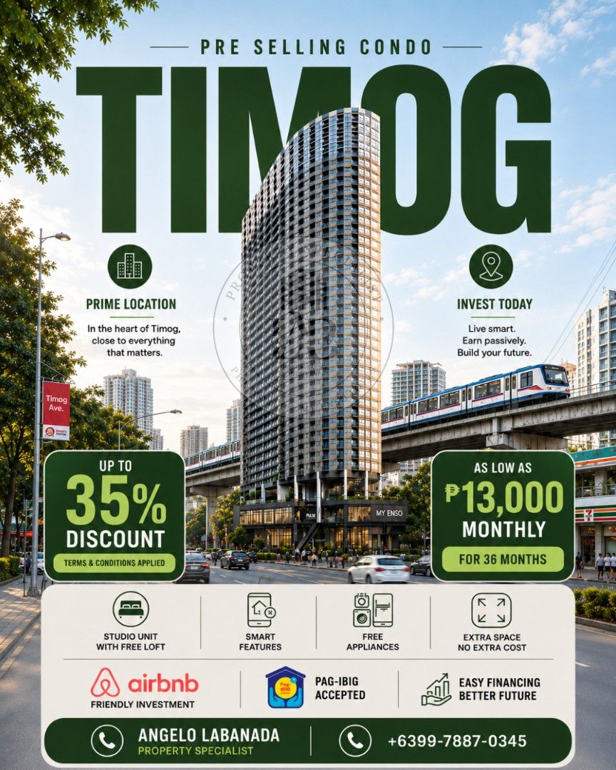 Pre selling condo in timog (Category: Apartments & Condos) located in Manila. Submitted by bone.pipes (Listing ID 1455507533, Image 1). Description: pre selling condo in Timog ave near GMA Nonspot DP 13k monthly.