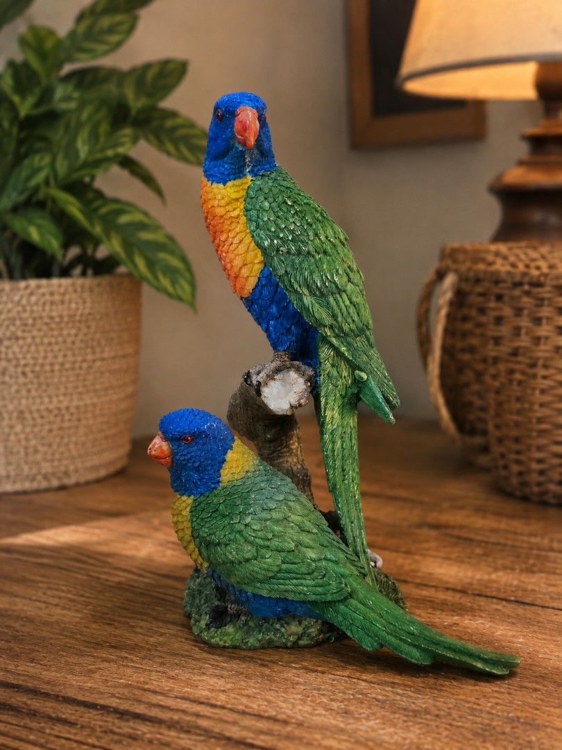 Realistic Australian Parrot Figurine (Category: Other Home Decor) located in Taguig. Submitted by themessynook (Listing ID 1455586592, Image 3). Description: Lower parrot has a small chip on one claw. Barely noticeable unless you pay attention to it. (Slightly negotiable).