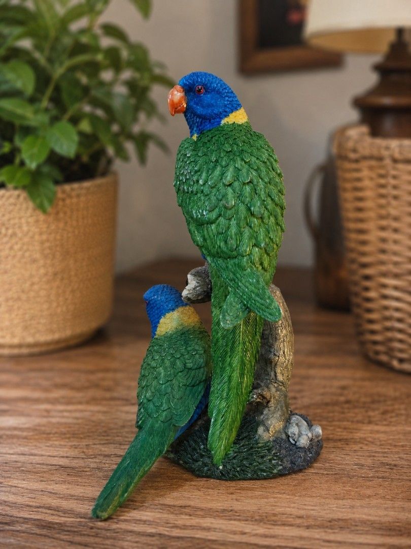 Realistic Australian Parrot Figurine (Category: Other Home Decor) located in Taguig. Submitted by themessynook (Listing ID 1455586592, Image 2). Description: Lower parrot has a small chip on one claw. Barely noticeable unless you pay attention to it. (Slightly negotiable).