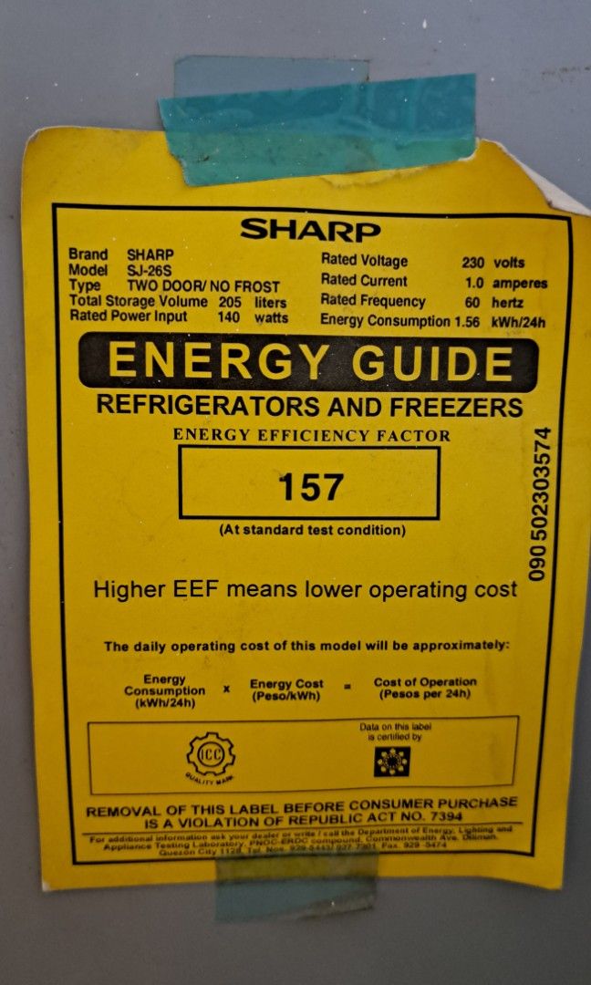 SHARP 7.2cu Two-door Refigerator (Category: Refrigerators and Freezers) located in Manila. Submitted by happy.hoarder (Listing ID 1455540655, Image 3). Description: Location: The Grand Towers Manila Pablo Ocampo Sr. St., Malate, Manila 7.24 cubic feet non-inverter no-frost See Photos for specs. Still working. Rusting and needs cleaning contact to schedule pick-up..