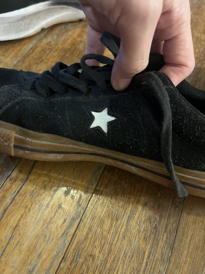 Snoopy X Converse Black Shoes Collab (Category: Casual Shoes) located in Manila. Submitted by ignasho (Listing ID 1455587935, Image 3). Description: - Limited edition piece from the official Converse x Peanuts collaboration. - One Star OX silhouette - Has Snoopy and Woodstock in the rain on the outer side of the shoe - Material: Suede - Slightly dusty from storage but can easily be cleaned. - Will take offers.