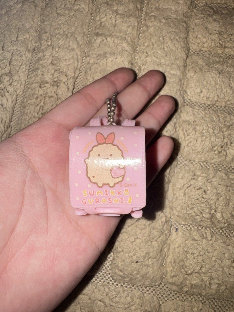 Sumikkogurashi Randoseru Mini Bag Charms bundle (Category: Character Goods) located in Quezon City. Submitted by matchaislove (Listing ID 1455645023, Image 3). Description: Tonka/Ebi Yellow Large - ₱250 Ebi Pink Small - ₱180 Regular sized - ₱200 each Take all for 800.