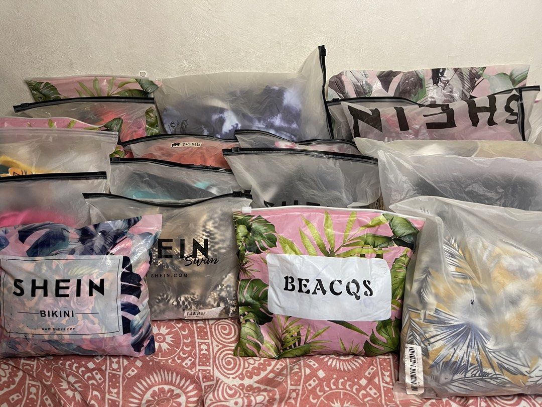 TAKE ALL 50pcs Bikinis (Category: Bikinis & Swimsuits) located in Manila. Submitted by sugarplumthreadsph (Listing ID 1455649539, Image 1). Description: - Brand new SHEIN, BEACQS & Mix Brand bikinis available. - Wide variety of colors and patterns: solid, floral, tie-dye, animal prints. - Unique styles with details like fringe or embellishments. - Each bikini is individually packaged. - Ideal for your next beach vacation or pool party. - For star