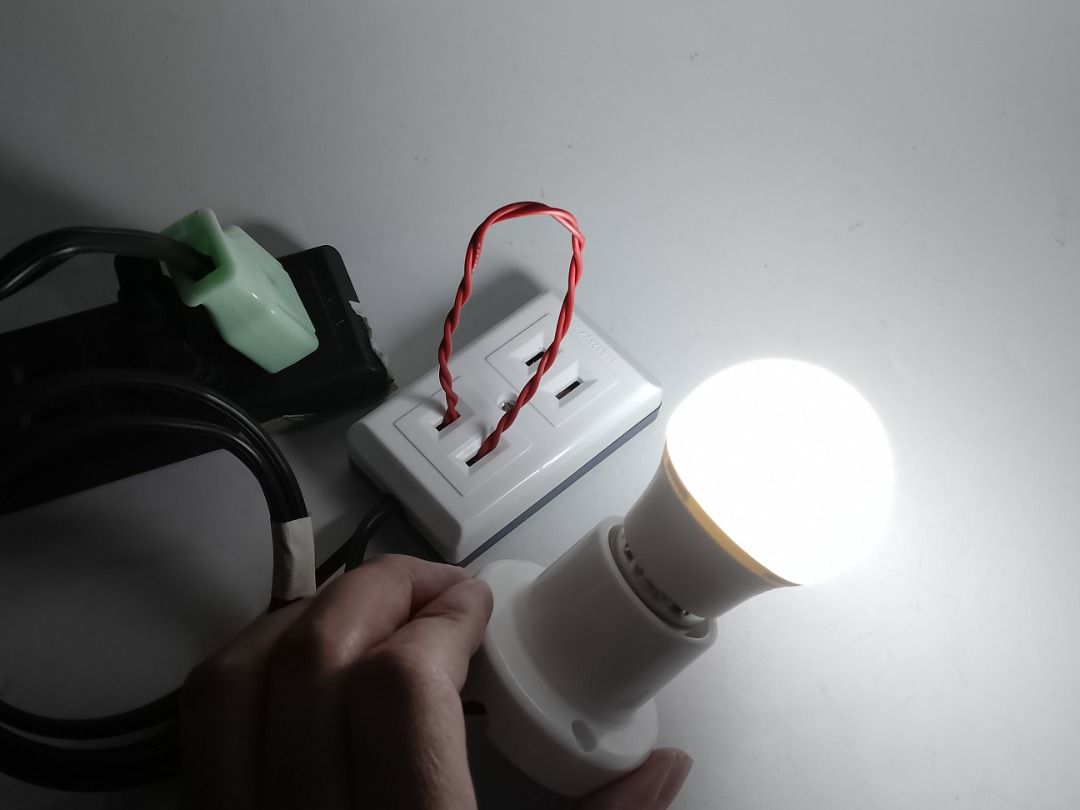 TEST BULB for 1st ATTEMPT to POWER ON NEWLY REPAIRED ELECTRONICS DIY PROJECT (Category: Other Home Appliances) located in Quezon City. Submitted by besteinpc (Listing ID 1455534098, Image 3). Description: TEST BULB for 1st ATTEMPT to POWER ON NEWLY REPAIRED ELECTRONICS DIY PROJECT FEATURES: MATERIALS USED: 1. RECEPTACLE TYPE 👉a. 1pc 220v E27 5W LED BULB 👉b. 1pc Male plug with 1-meter Extension Flatcord 👉c. 1pc 2-gang OUTLET 👉d. 1pc 2x2inc Rec