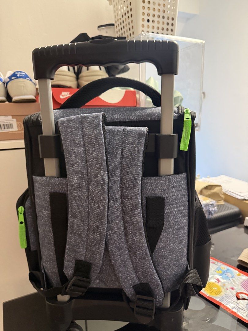 Trolley backpack (Category: Backpacks) located in Pasig City. Submitted by mommymae3 (Listing ID 1455501750, Image 2). Description: Used twice Rfs: The school preferred smaller bags so it can fit their cubby hole. Original price is 3k.