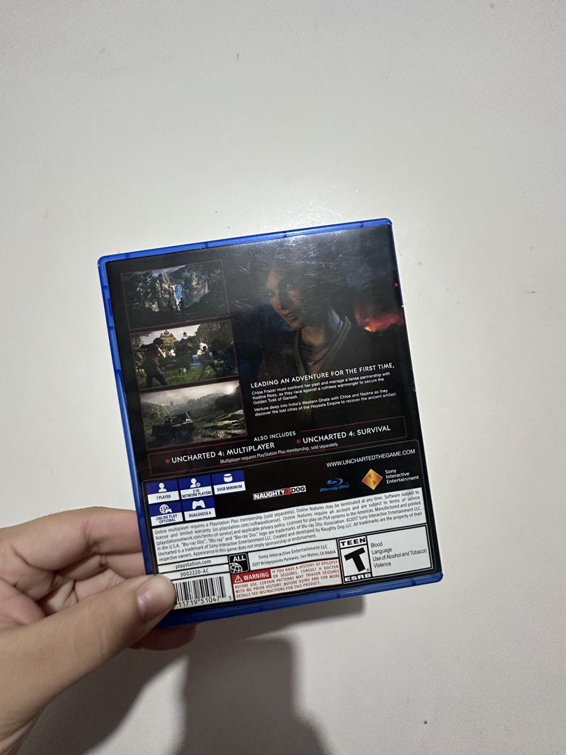 Uncharted: The Lost Legacy PS4 Game (Category: PlayStation) located in Las Pinas. Submitted by treyyywayyy (Listing ID 1455641661, Image 2). Description: - Uncharted: The Lost Legacy for PlayStation 4 - Includes Uncharted 4: Multiplayer - Includes Uncharted: Survival - Rated Teen - Exciting action-adventure gameplay.