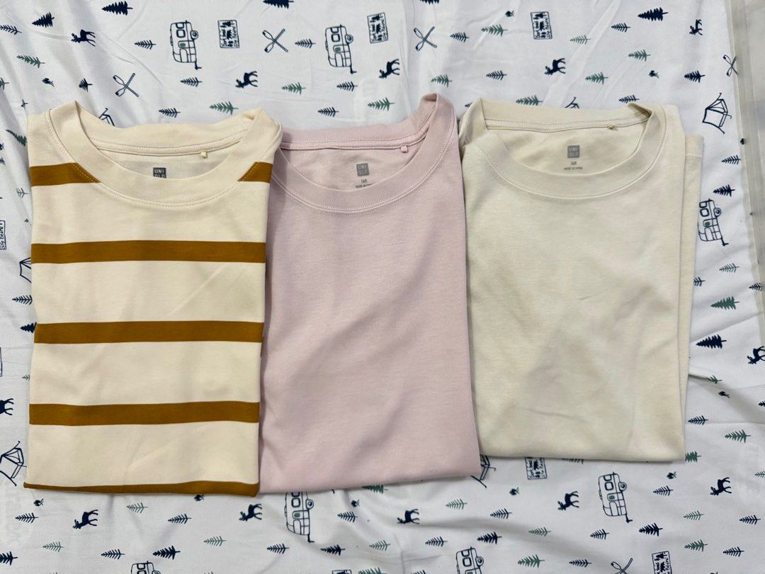 Uniqlo Airism shirt bundle (Category: Shirts) located in Manila. Submitted by janelica220598 (Listing ID 1440227056, Image 1). Description: Kids size Can fit up to semi large .