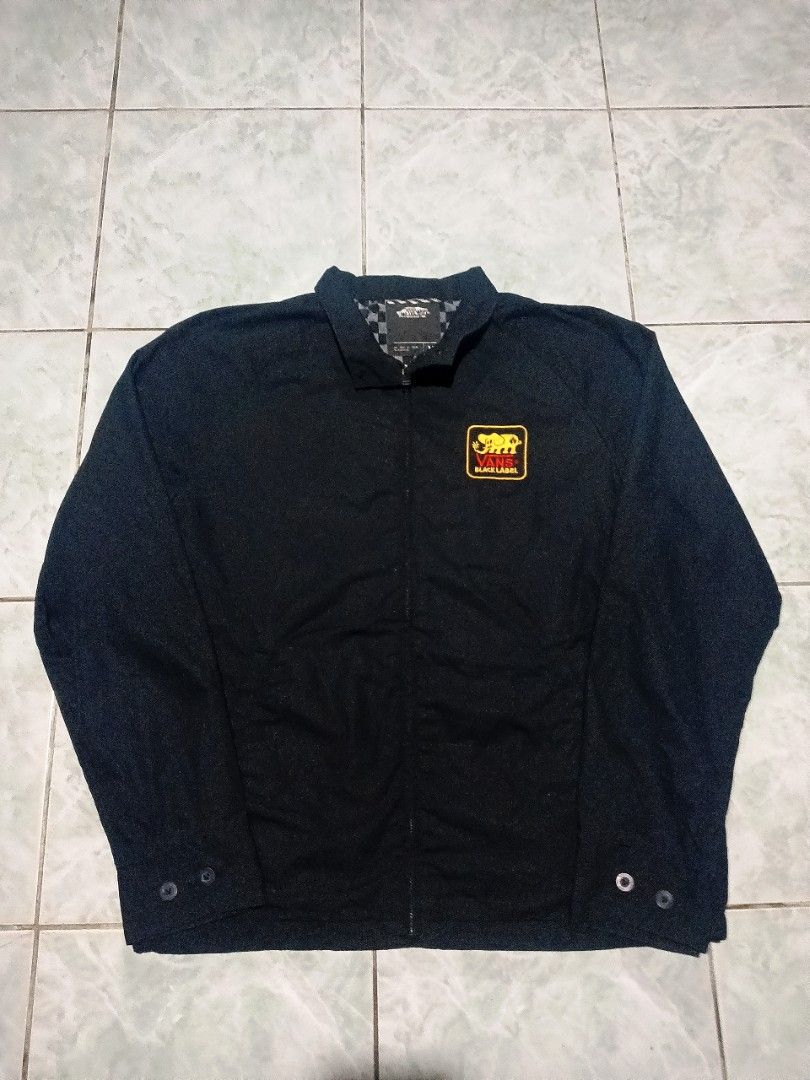 Vans Black Label Jacket Size M (Category: Coats, Jackets and Outerwear) located in Manila. Submitted by palafoxden53374 (Listing ID 1455581967, Image 1). Description: - Vans Black Label Jacket - Checkerboard lining inside - Zip-up front - Made in India - Size: Medium.