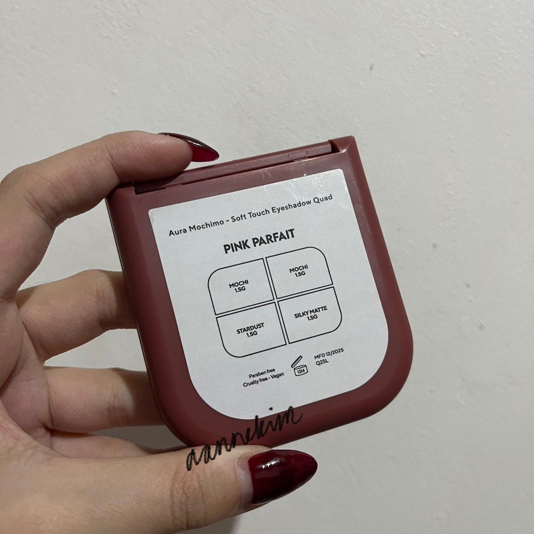 Vice Cosmetics Aura Mochimo Soft Touch Eyeshadow Quad (Pink Parfait) (Category: Makeup) located in Calamba. Submitted by aannekim (Listing ID 1455552115, Image 3). Description: • used mainly once for graduation • around thrice used overall • ₱375 srp • rfs: not a fan of pink shades for my eyeshadow, decluttering.