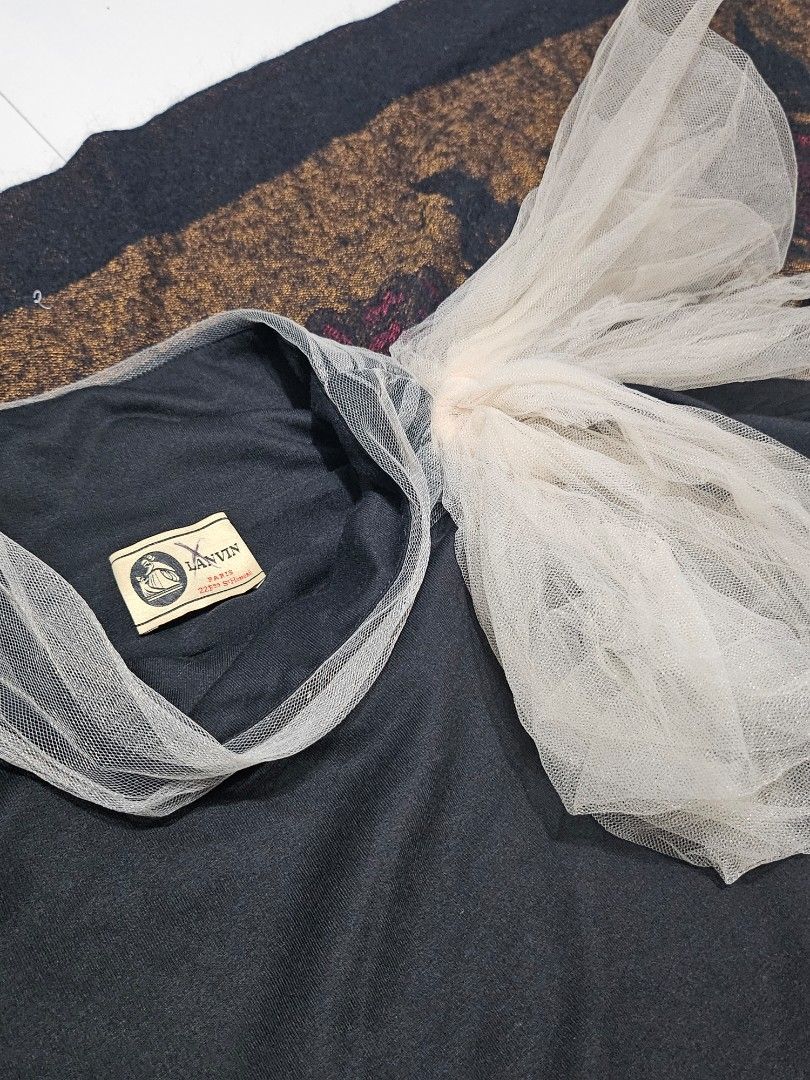 Vintage Lanvin Tulle-Trimmed Statement Top (Category: Luxury Apparel) located in Candelaria. Submitted by bentablesetc (Listing ID 1455639425, Image 2). Description: Vintage Lanvin Tulle-Trimmed Statement Top 25.5 x 29 400 + sf Loc: Candelaria Quezon.