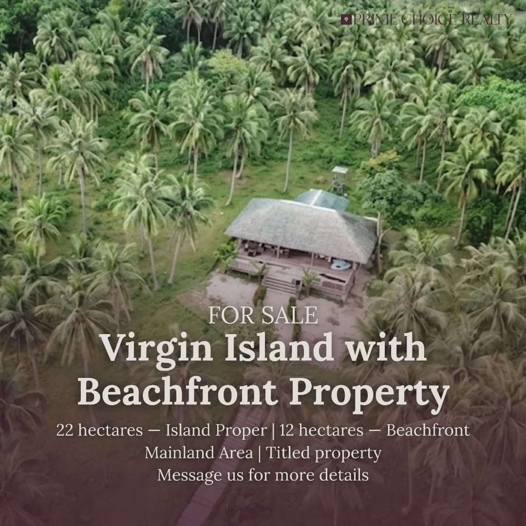 VIRGIN ISLAND WITH BEACHFRONT PROPERTY (Category: Lot) located in Quezon City. Submitted by primechoicerealtyinc (Listing ID 1455537313, Image 1). Description: FOR SALE: San Miguel Island – Siruma, Camarines Sur VIRGIN ISLAND WITH BEACHFRONT PROPERTY 📍 San Miguel Island, Siruma, Camarines Sur Property Details: • Total Area: 34 hectares – 22 hectares — Island Proper – 12 hectares — Beachfront Mainland Area • Titled Property • Pristine and largely