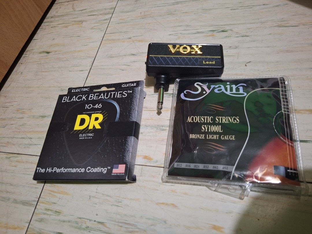 Guitar strings (Category: Musical Instruments) located in Mabalacat. Submitted by jhaycore05 (Listing ID 1455628896, Image 1). Description: Vox Amplug ( bought from japan ) Pristine condition 1500 SOLD Dr strings (10-46 ) 500 S.yairi acoustic strings (12-52 ) 400 Can do shipping via j&t Shipping rates: 54 luzon 79 vizmin Mop: Gcash.