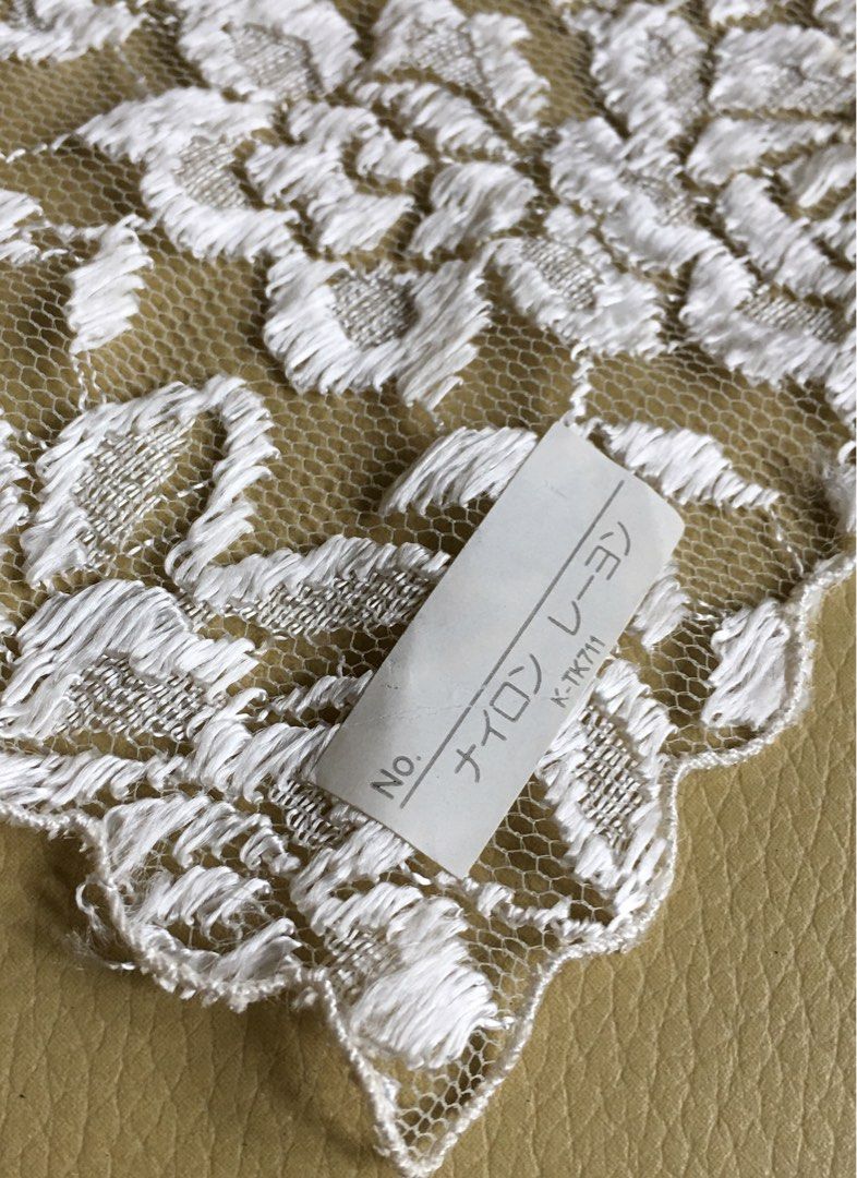 White Floral Rose Botanical Guipure Lace (Category: Towels, Napkins & Holders) located in Tarlac. Submitted by greatfindstrlc (Listing ID 1455631024, Image 3). Description: Square piece 10” x 10 “. For interior home decor. Placed on wooden tables as underlay beneath vases, lamps or tea sets. As on its Japanese label its made nylon and rayon..