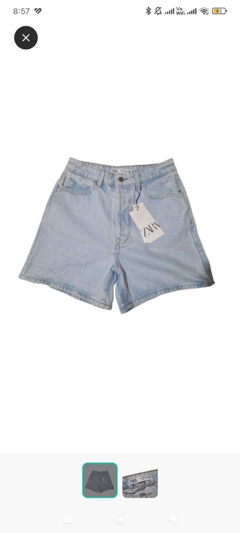 Zara Light Wash Denim Shorts (Category: Shorts) located in Taytay. Submitted by misspol (Listing ID 1455503901, Image 1). Description: - Zara light wash denim shorts - High-waisted style - Button and zip closure - Classic five-pocket design - Made in Turkey - Perfect staple piece for your wardrobe.