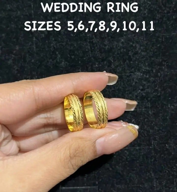 14K Vermeil Gold Wedding Ring (Category: Rings) located in Caloocan City. Submitted by cheskhaionlinestore2.0 (Listing ID 1455688237, Image 2). Description: New Collection 🥰 14K Vermeil Gold Wedding Ring ₱1000 only 📌 What is Vermeil Gold? 14K Vermiel Gold Gold vermeil (pronounced ver-may) is a high-quality type of gold-plated jewelry defined by a sterling silver base metal, a thick gold layer (at least 2.5 microns), and a gold purity of 10 kara