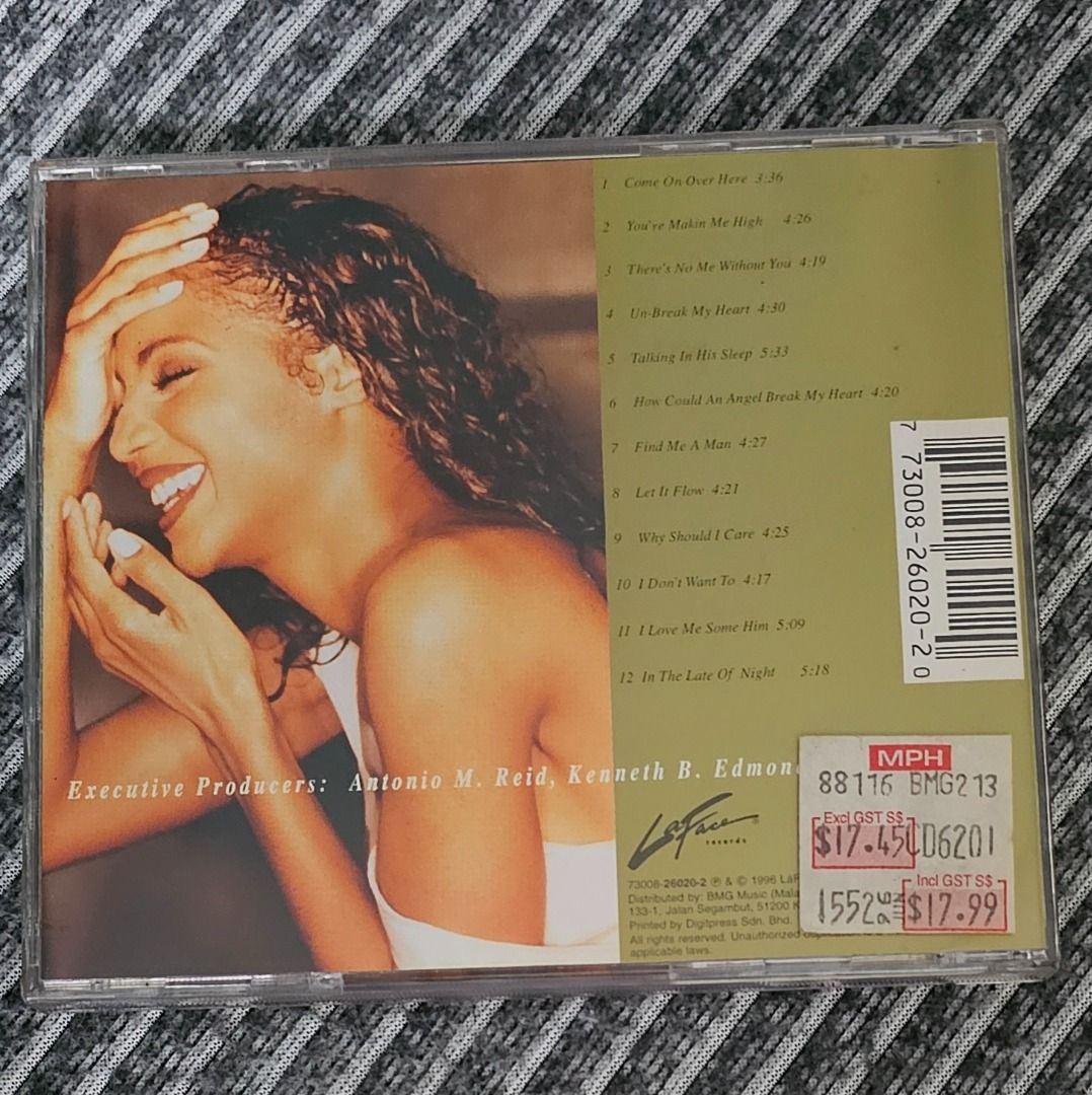 1 For 1🌟[CD Album] Toni Braxton – Secrets (1996) (Category: CDs & DVDs) located in Singapore. Submitted by strangecell (Listing ID 1455678985, Image 2). Description: Many more Various Genres: https://www.carousell.sg/p/1253907759 Electronic Dance, EDM, DJ Mix: https://carousell.com/p/1035784902 Easy Listening, Funk Soul, Lounge, Jazz, New Age, Chill-out: https://carousell.com/p/1028943398 ************************************** Self-collect at Ar