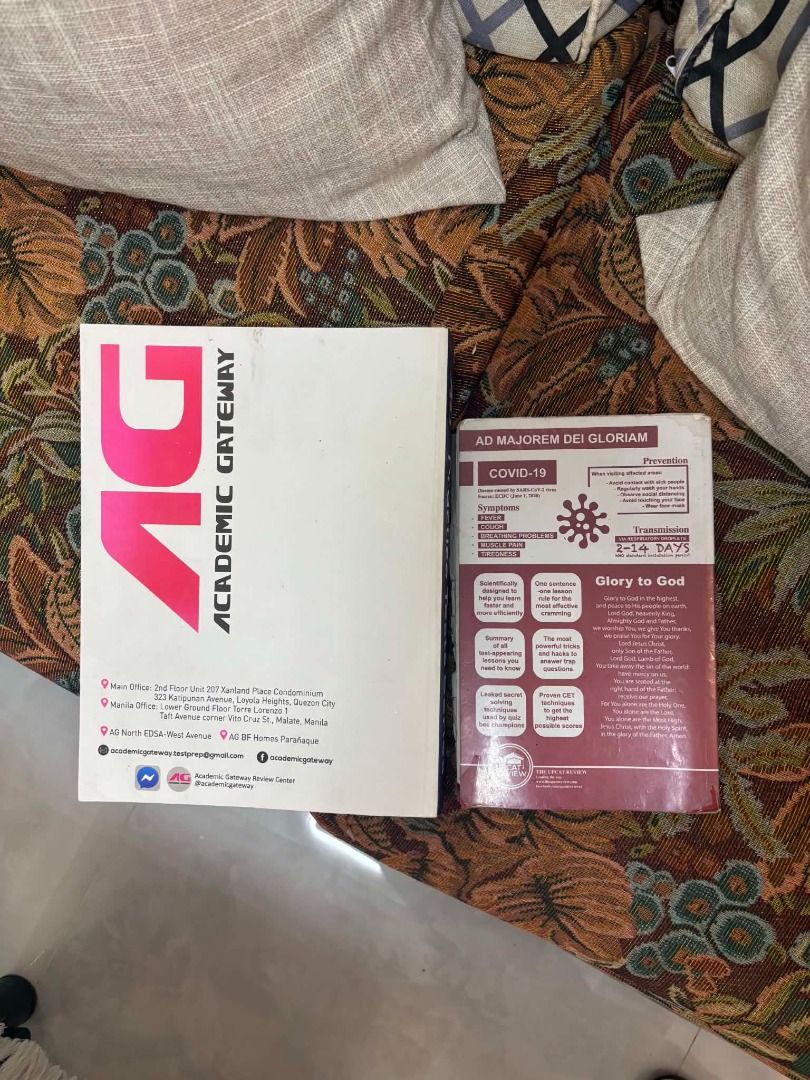ACADEMIC GATEWAY BOOK AND UPCAT REVIEWER (Category: Textbooks) located in Cavite. Submitted by guardianfr35556 (Listing ID 1455842584, Image 3). Description: FOR SALE FOR SALE!! BUNDLE: 2 COLLEGE ENTRANCE EXAMS BOOK REVIEWER (1)Academic Gateway (AG) Book (2)Tome of Knowledge sixth edition (With incomplete pages (konti lang) and some pages na natanggal but still usable ( both in very good condition pa) PRICE: 1k na lang bundle na (u can bargain pa