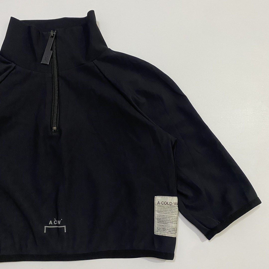 ACW - A Cold Wall - Cropped - Half Zip Tops (Category: Others Tops) located in Cavite. Submitted by pastseas0n_ (Listing ID 1455815009, Image 3). Description: ACW - A Cold Wall - Cropped - Half Zip Tops Size : SMALL FLAT MEASUREMENTS Width : 16 inches Length : 14 inches Sleeve : 14 inches 9.5/10 CONDITION Black Made in Portugal YKK Zipper.