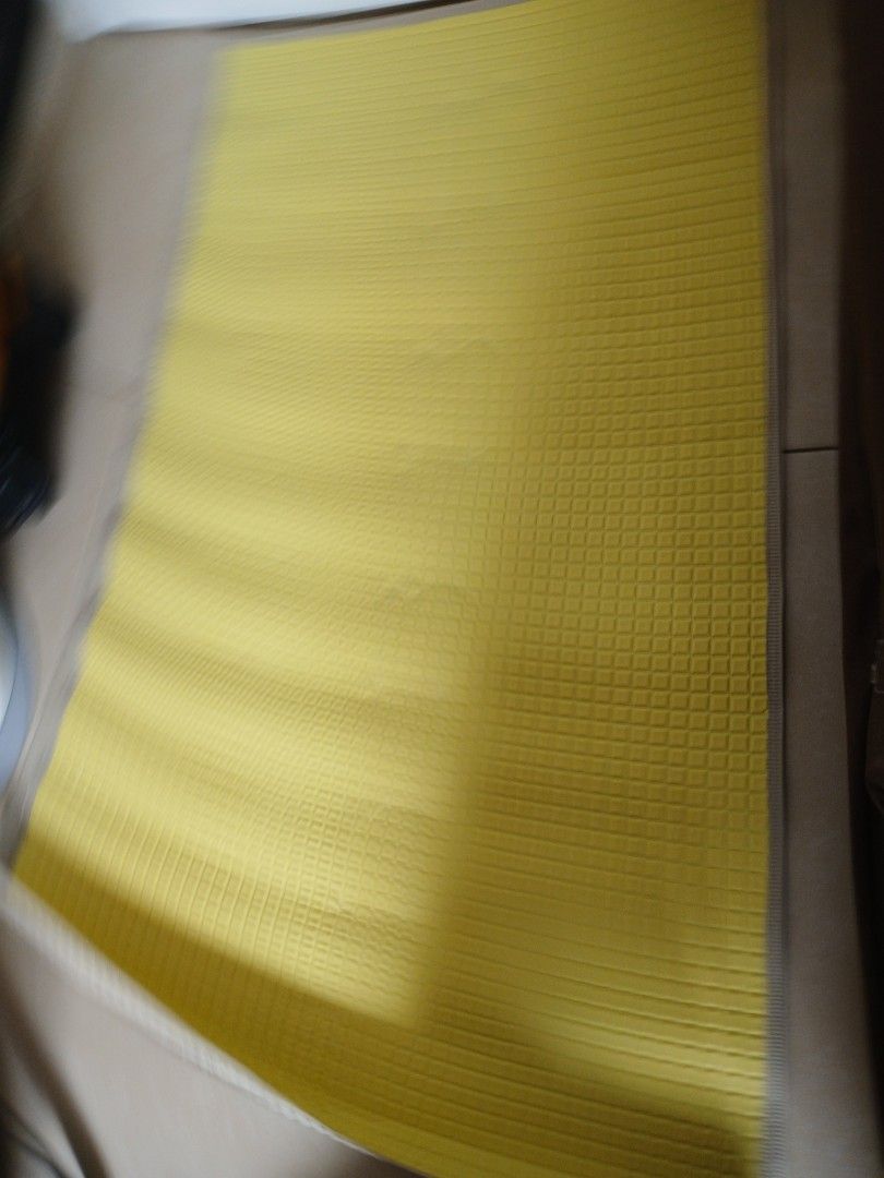 Air Filled Diaper Changing/ Pee Pad (Category: Changing Mats & Accessories) located in Manila. Submitted by relaxlang (Listing ID 1455726432, Image 3). Description: Air-filled rubber changing mat (or rubber baby pee pad/sheet). 36.5 x 23.5 Key Features: Material: Made of soft, natural rubber with tiny air-filled bubbles. Design: Features a distinct square waffle/grid texture that provides cushioning and prevents sticking. Function: It is complete