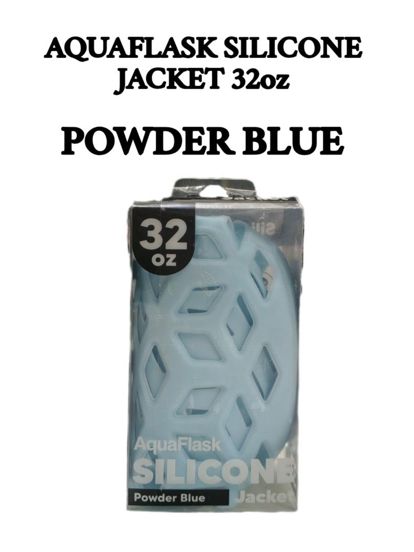 AQUAFLASK 32oz Silicone Jacket powder blue (Category: Water Bottles & Tumblers) located in Quezon City. Submitted by jtlaconsumergoodstrading (Listing ID 1455796511, Image 1). Description: AQUAFLASK 32oz Silicone Jacket❤️ Color: Powder Blue 🩵 Designed: California ✓BPA Free ✓Soft & Cushioning ✓ Secure Fit ✓ Anti Slip Price:300.