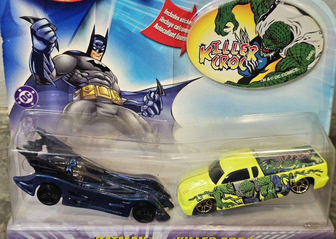 BATMAN VS KILLER CROC - 2003 Hot Wheels DC Comic 2-Pack Diecast Series (Category: Vehicle & Diecast Models) located in Quezon City. Submitted by charliebrown_olx (Listing ID 1455797474, Image 2). Description: BATMOBILE • New, Factory Sealed • Mint on Near Mint Card, WYSIWYG • Sorry Last Price Already ▪︎ Pickup only at Obudan St Brgy Manresa QC (D.Tuazon St/Banawe St) ▪︎ Shipping thru J&T only ▪︎ GCash Payment TFL!.