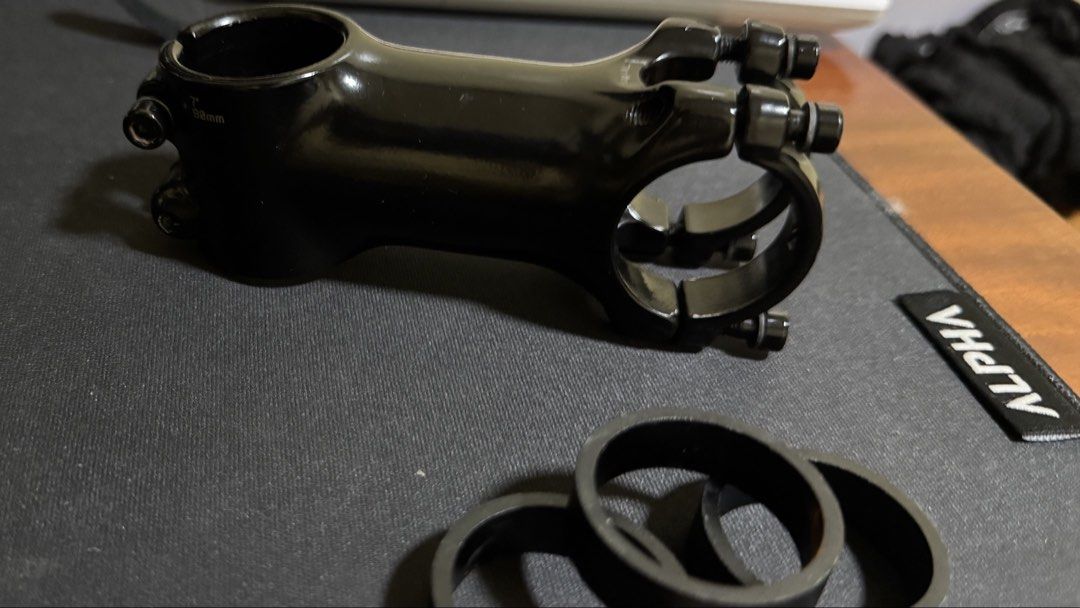 Bontrager Stem (Category: Bicycles) located in Tarlac. Submitted by cd.whyt (Listing ID 1455801766, Image 2). Description: Bontrager Alloy Stem from Trek Marlin 5 condition: slightly mint, no scratches still glossy black, slight corrosion on the bolts Specs: 7° positive or negative 80mm length handle bar compatibility - 31.8mm/mtb .
