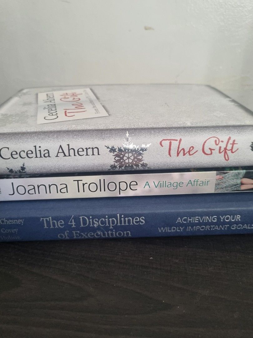 Books for Sale P 100 (Category: Storybooks) located in Manila. Submitted by uniquefindsbymhv (Listing ID 1455708098, Image 1). Description: - 'The Gift' by Cecelia Ahern (Fiction) - 'A Village Affair' by Joanna Trollope (Fiction) - 'The 4 Disciplines of Execution' by Chesney, Covey, and Hulion (Self-Improvement) - Great for readers who enjoy both fiction and personal growth. - Bundle deal: Get all three books together!.