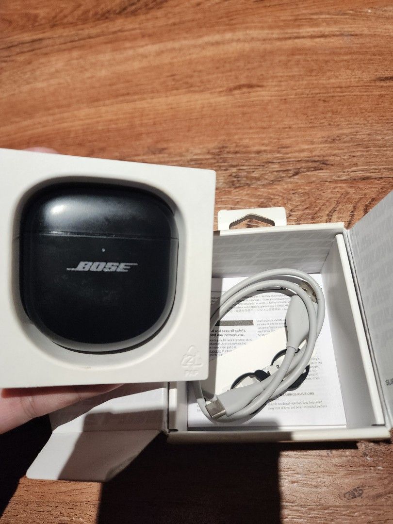 Bose QuietComfort Ultra (Category: Earphones) located in Manila. Submitted by kg613 (Listing ID 1455700183, Image 1). Description: - Bose QuietComfort Earbuds II (Black) - Includes charging case - USB-C charging cable included - Original packaging intact - Superior noise cancellation technology - Exceptional audio quality - Pre-loved and ready for a new home.