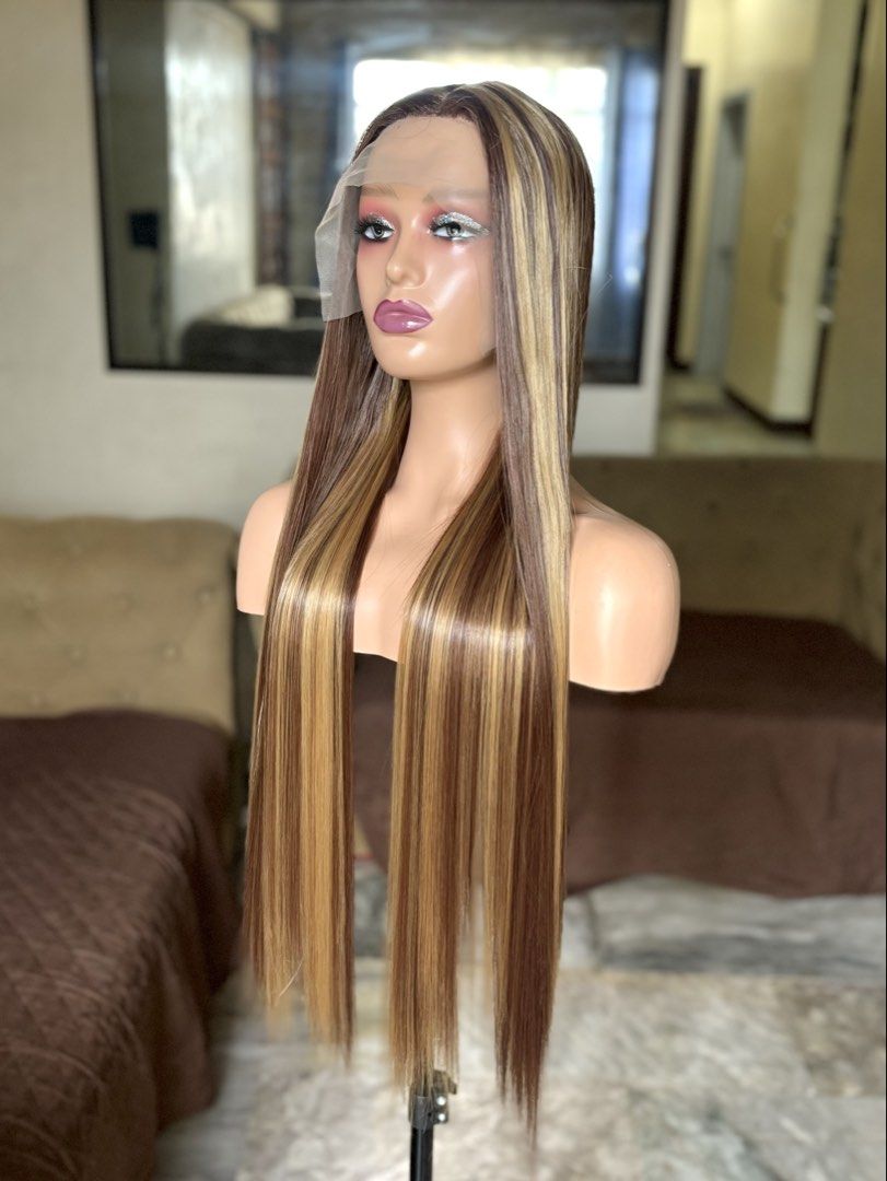 Brown Highlights Lace Front Wig (Brand New!) (Category: Hair Accessories) located in Manila. Submitted by stellarwigs (Listing ID 1455850027, Image 3). Description: Brown Highlights Lace front Wig For Sale! Price: ₱999 only! (brand new) ✅T-part (easy to wear) (30 inch) ✅Can be curled or straightened and washed. ✅Futura Fiber Close to human hair. ✅What you see is what you get. ✅On Hand! Shipping available nationwide. ✅Same day delivery around metr