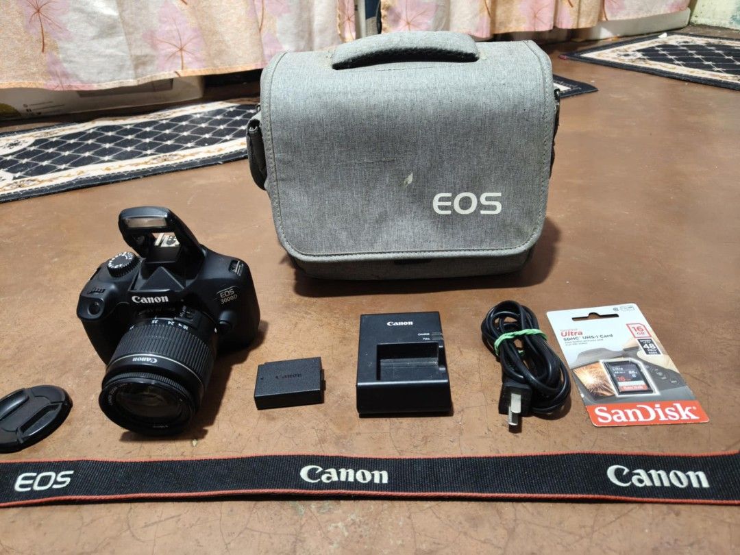 Canon 3000d and 18-55mm Lens (Category: Cameras) located in Manila. Submitted by camera.matrix.ph (Listing ID 1455683432, Image 2). Description: Canon 3000d 18megapixels with 18-55mm Lens package No Issue 15000 Only Boss 15000 Cash K 15k Boss 15,000 PHP Camera Bag Memory Card 8gb Canon Strap Canon Charger Canon Battery Canon Lens cap Canon 18-55mm Canon 3000d Body Canon BOX No issue Smooth item Good Condition No Hidden Defects Location Caloocan c