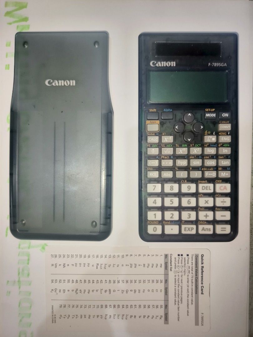 Canon f-789sga (Category: Office & Business Technology) located in San Carlos. Submitted by blzlpz11 (Listing ID 1455780904, Image 1). Description: Hi! selling my extra Canon f-789sga. Needed funds for my school. Brand new and used only for a short time. PRC approved calculator with 605 functions to explore. No box and manual but with free Mongol 2 pencils and engineering files..