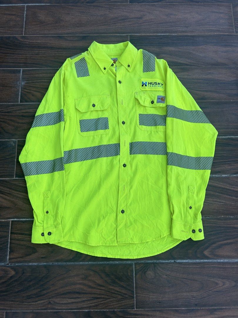 Carhartt FR High Visibility Long Sleeves size Small (Category: Tshirts & Polo Shirts ) located in Calamba. Submitted by draynade (Listing ID 1455815425, Image 1). Description: Carhartt High Vis Yellow Long Sleeve Work Shirt Small on tag Fire resistance 20x29 Minor stains Calamba Laguna loc.