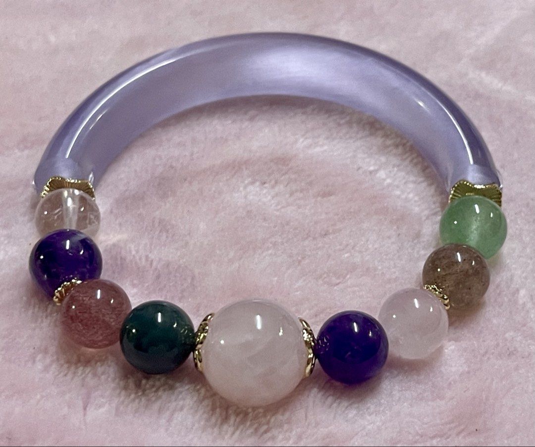 Cat’s Eye Half Bangle Bracelet (Category: Bracelets) located in Manila. Submitted by Crystal_Oracle (Listing ID 1455726814, Image 2). Description: Purple - 17cm Pink - 16cm The Cats eye gemstone is a traditional remedy for physical sickness, financial problems, stress issues, and psychic elements. This stone embraces vivid beauty like the ‘Milk and Honey’ effect, where a keen milky white ray passes through its honey-like hues in the background. T