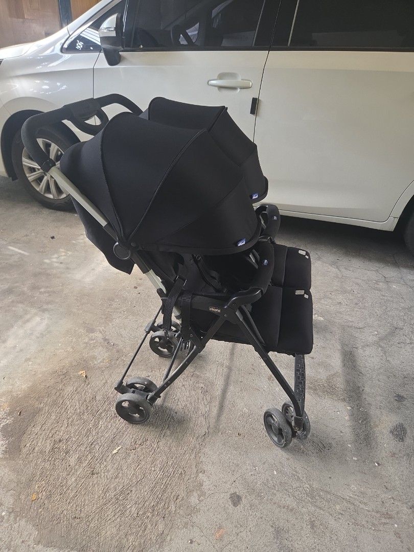 Chico Twin Stroller Used (Category: Strollers) located in San Juan City. Submitted by oddowl.837e2d (Listing ID 1455735243, Image 1). Description: slightly used - missing undercompartment but still in very good condition.