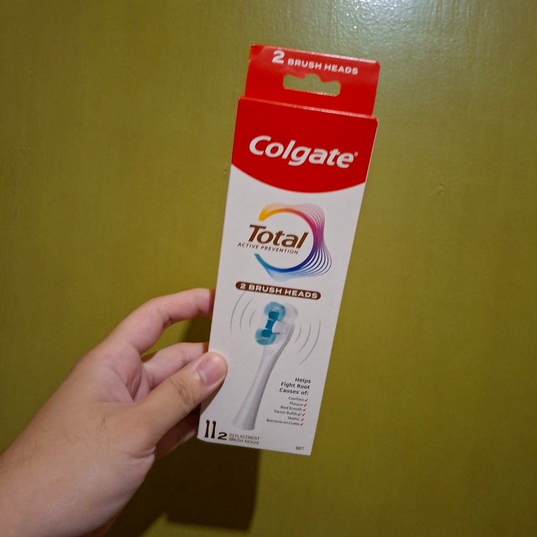 Colgate Total Active Prevention 2 Brush Heads (Category: Oral Care) located in Pasig City. Submitted by mr.bargaindeal (Listing ID 1455793025, Image 3). Description: - 2 replacement brush heads - For Colgate Total Active Prevention toothbrushes - Helps fight the root causes of cavities - Soft bristles - Brand new pack for your oral hygiene routine.