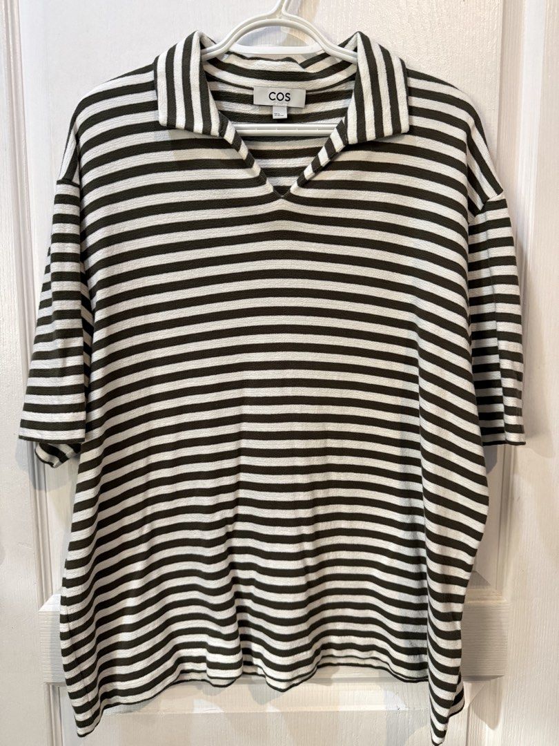 COS Striped Polo Shirt (Category: Tshirts & Polo Shirts ) located in Makati City. Submitted by johnf02 (Listing ID 1455753709, Image 1). Description: COS Striped Polo Shirt. Size XL. Black & White Stripes. Collared V-neck. Textured fabric. Casual wear. Never worn. • Size: XLarge • Price: Php 990 • Buy 2 items from my listings, get a discount • Sold on an as is, where is basis • Payment via GCash/Maya/BPI/BDO/Unionbank • Shipping to be shouldered 