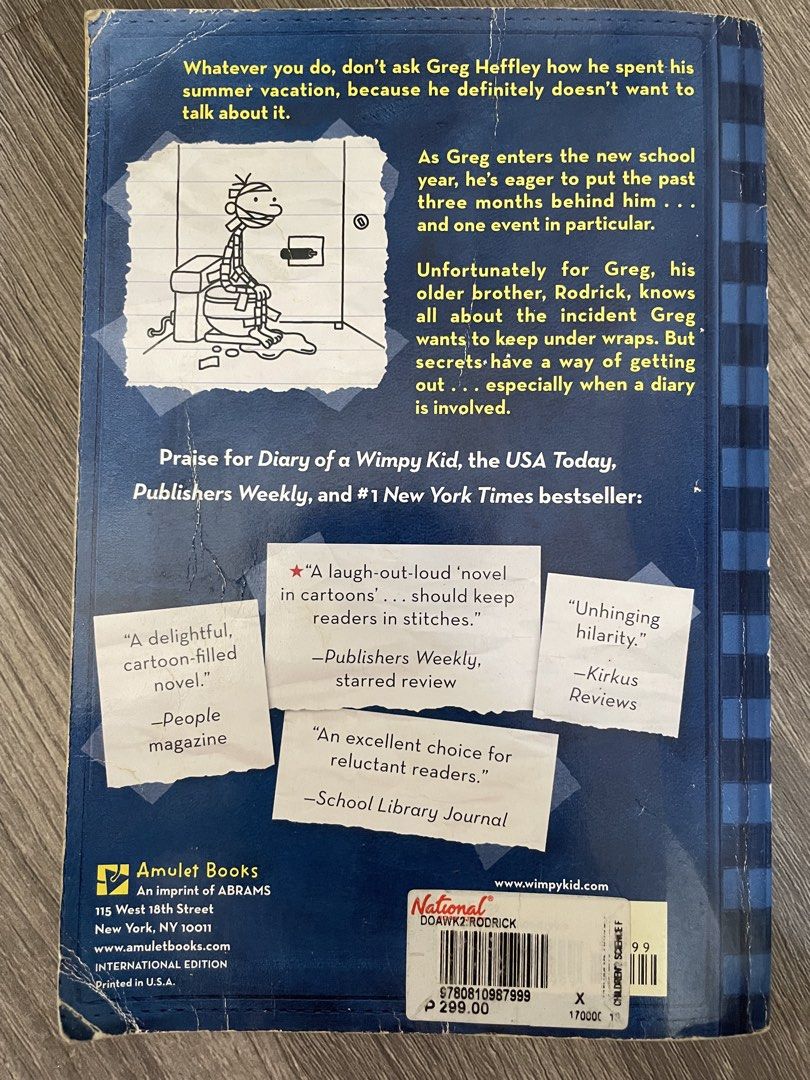 Diary of a Wimpy Kid (Category: Children's Books) located in Cavite. Submitted by ivyrosea (Listing ID 1455684160, Image 2). Description: -Used but not abused - 217 pages.