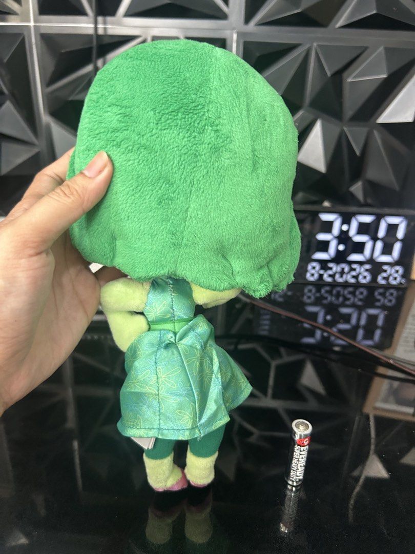 Disney Pixar Tomy Inside Out Disgust Talking Plush Doll 11” (Category: Plushies & Soft Toys) located in General Trias. Submitted by aprilocampo0412 (Listing ID 1455744909, Image 3). Description: Disney Pixar Tomy Inside Out Disgust Talking Plush Doll 11” Batt op working sounds, see video Needs wash sa face konti 650 Loc Tanza Cavite.