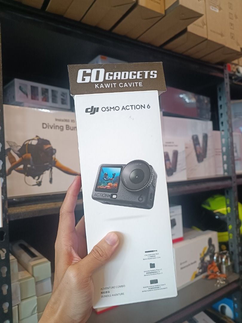 DJI Osmo Action 6 (Adventure Combo) (Category: Cameras) located in Caloocan City. Submitted by kentsalvador31 (Listing ID 1455749111, Image 1). Description: Handa ka na ba sa susunod mong extreme adventure? 🏔️🌊 Get crystal-clear shots with the DJI Osmo Action 6 (Adventure Combo)! Complete with extension rod, extra batteries, at battery case—game-ready agad for your rides, dives, and travel vlogs! 💬 Message us now for full specs & recommendatio