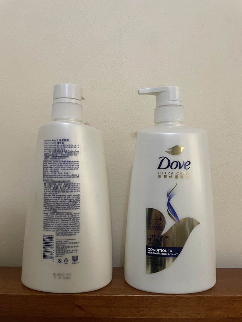 Dove Ultra Care Shampoo & Conditioner (Category: Hair) located in Quezon City. Submitted by lianas_preloved (Listing ID 1455772472, Image 2). Description: - Dove Ultra Care Shampoo & Conditioner - Includes: Hair Fall Rescue Shampoo (680ml) - Includes: Intensive Repair Conditioner - Includes: Straight & Silky Shampoo (680ml) - Benefits: Hair repair and strengthening - Features: Easy-to-use pump bottles b1t1 500 each 290.