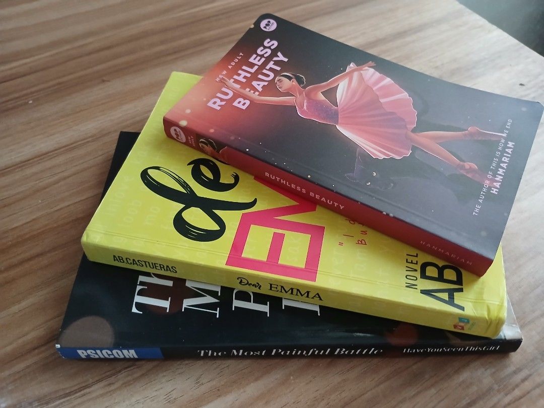 Filipino Authors | 3 for 149 (Category: Storybooks) located in Puerto Princesa. Submitted by enjeruru (Listing ID 1455740481, Image 3). Description: RFS: Decluttering books to free up bookshelves. DM me for book condition. ✅️Dear Emma (✨️Seller's Favorite) by AB. Castueras ✅️Ruthless Beauty by Hanmariam ✅️The most painful battle by haveyouseenthisgirl MOP: Gcash / Maribank/ GoTyme -Payment first -Send receipt once done First come, first serve ❌️N