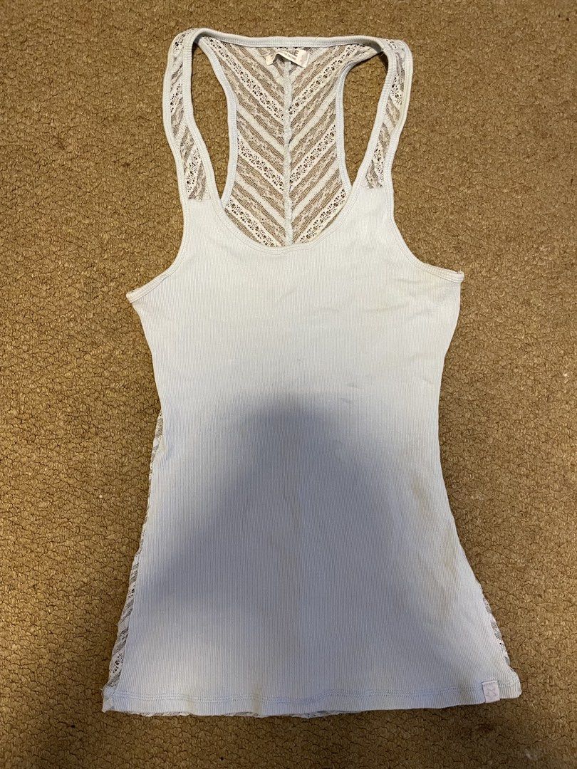 Garage light blue ribbed racerback tank top (Category: Sleeveless) located in Balanga. Submitted by wweehaw (Listing ID 1455799051, Image 1). Description: super chic and the details at the back are beaut!!!! .