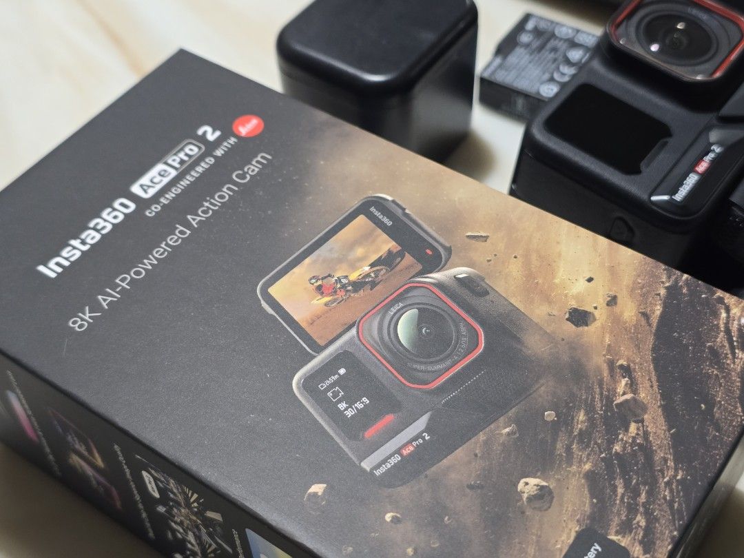 Insta360 Ace Pro 2 8K AI-Powered Action Cam (Category: Cameras) located in Paranaque City. Submitted by rekeep (Listing ID 1455694573, Image 3). Description: RFS: Upgrading to a new Device - Insta360 Ace Pro 2 Action Camera - Stunning 8K resolution - AI-powered features - Co-engineered with Leica for premium optics - Includes original box - Comes with 1 battery - Includes free charging case (Php 550) - Includes free floating selfie stick (Php 600