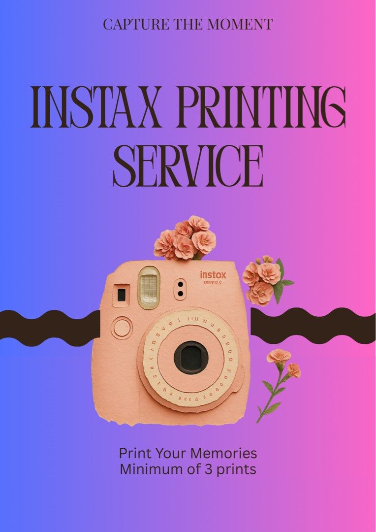 Instax Print Service (Category: Other Photography Accessories) located in Quezon City. Submitted by michmateo1.26 (Listing ID 1455821933, Image 1). Description: Instax print service perfect for capturing the memories that last! Minimum of 3 pcs and soft copies will be provided upon request. Loc: quezon city.