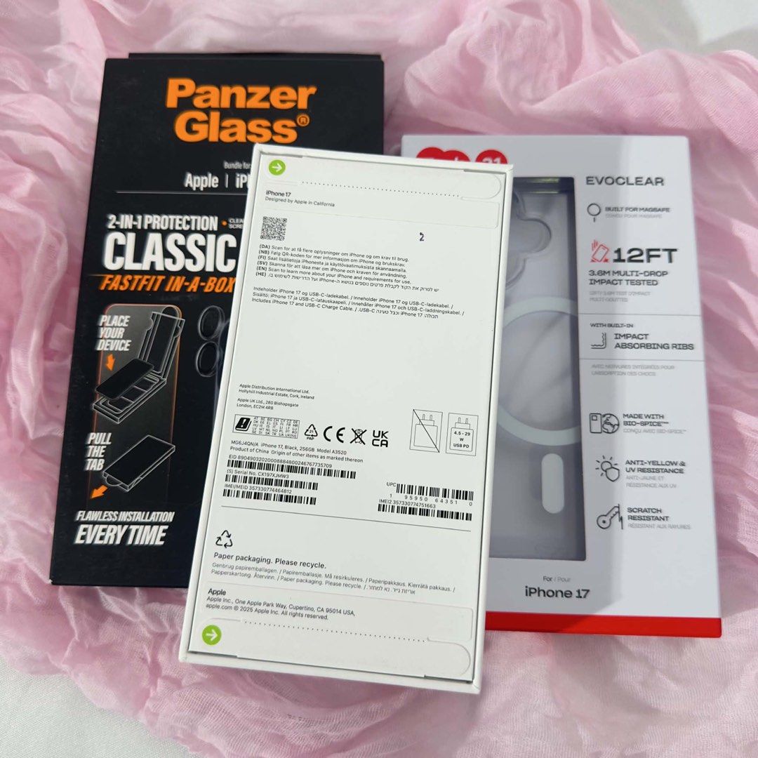 Iphone 17 (Category: iPhone 17 Series) located in San Pedro. Submitted by kcmabeza (Listing ID 1455788766, Image 2). Description: Iphone 17 256gb Brandnew Sealed Bought in london Factory unlock (any sim will do) Kasama na po yung panzer glass and evocase which is expensive case din po Rfs: Already bought iphone 17 pro max (na late ng dating) Loc: San Pedro laguna Meetup:Robinson Galeria South .
